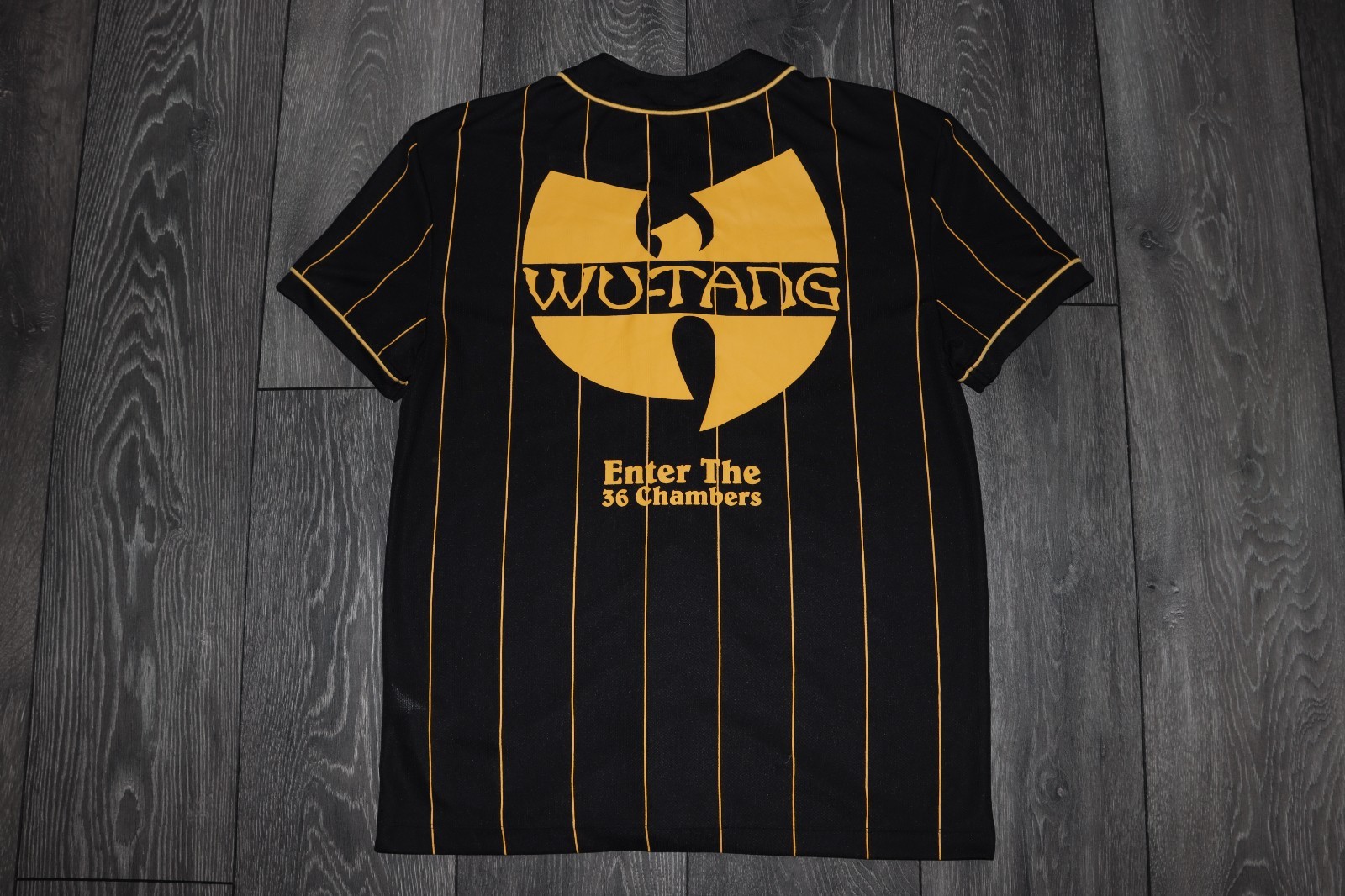 WU TANG CLAN SHIRT BASEBALL JERSEY BLACK RAP TEE HIP HOP BAND TEE BIG LOGO XS gallery