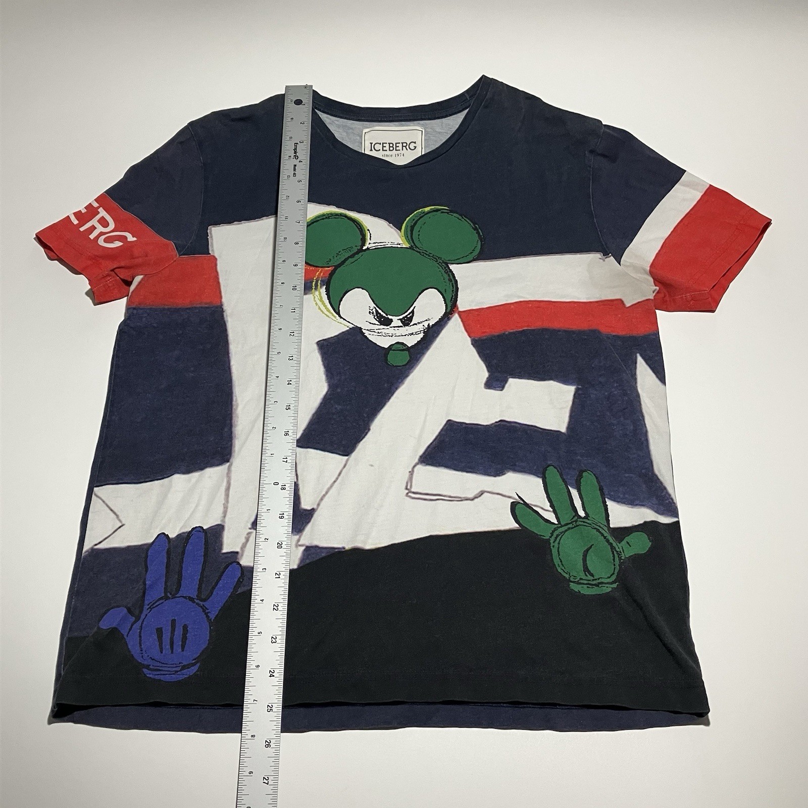 Vintage Iceberg Disney Mickey Mouse T-Shirt Mens L Large Green Blue Red - STAIN gallery