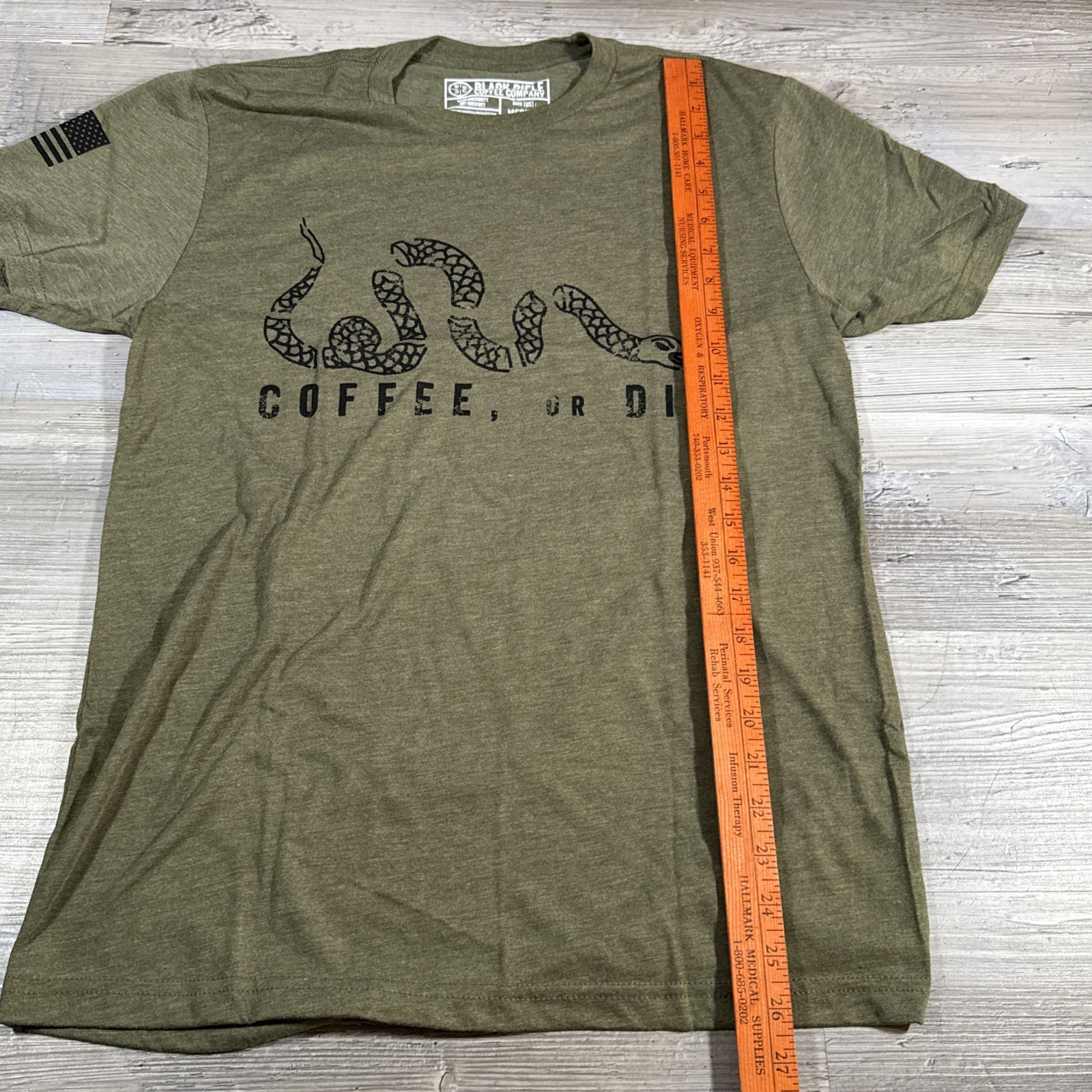 Black Rifle Coffee Company Coffee or Die T-Shirt Snake Military Green Men’s M gallery