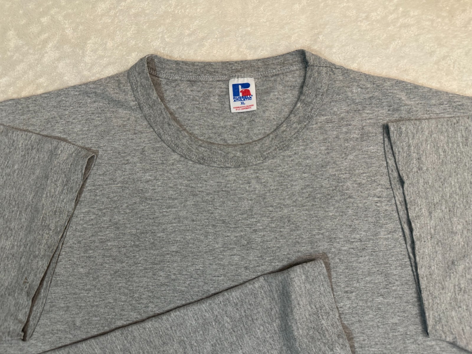 Vintage 1980s 80s 90s 1990s Russell Athletic Blank Basic Heavyweight T-Shirt, XL gallery