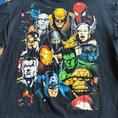 Vintage Y2K Marvel Mad Engine X Men Avengers Collage T Shirt Black Men’s Size XL