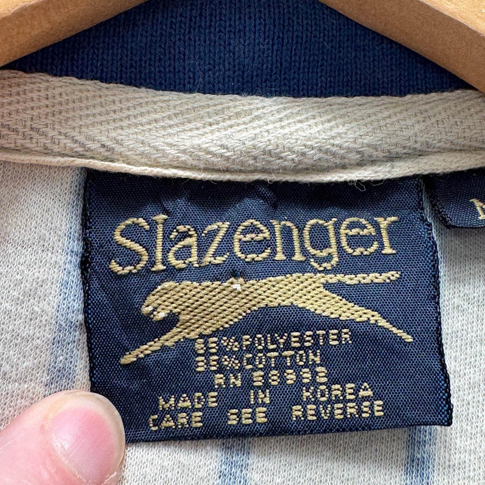 Slazenger Shirt Mens M White Striped Collared Polo Short Sleeve Logo Cotton y2k gallery