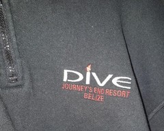 DIVE Journey’s End Resort BELIZE Central America scuba diving JACKET t shirt XXL