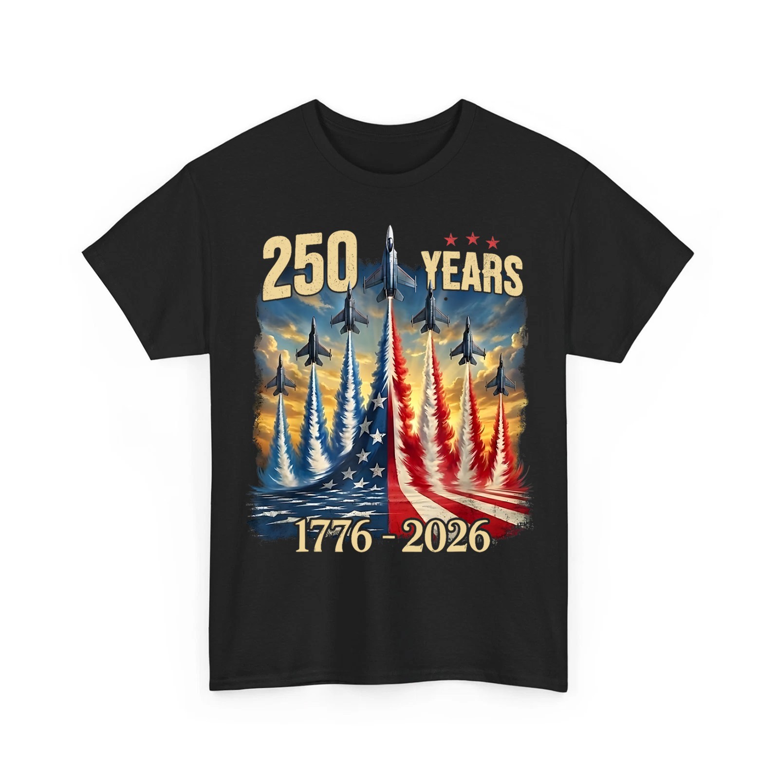 250 Years America Anniversary Fighter Jets 250th Birthday 1776-2026 T-Shirt gallery