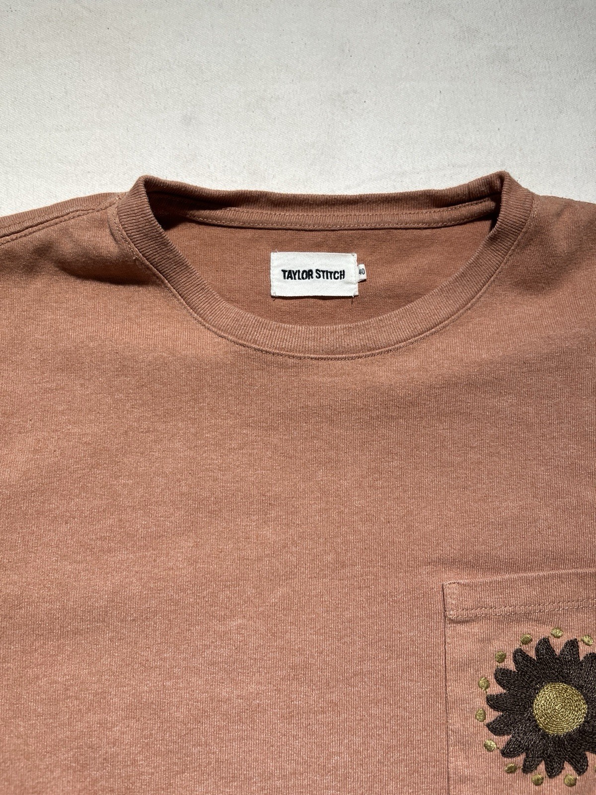Huckberry Taylor Stitch Embroidered Heavy Bag Tee Shirt Dried Acorn Aubade 40 gallery