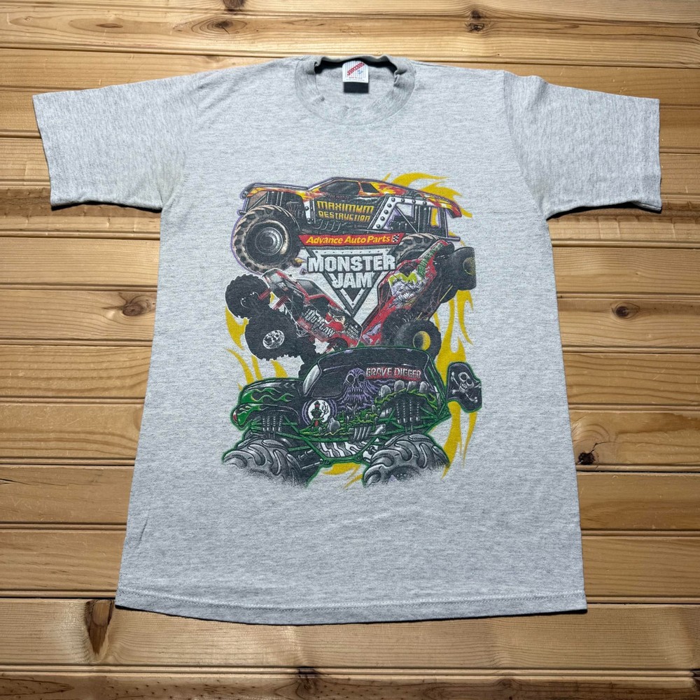 Vintage 90s Monster Jam Grave Digger Maximum Destruction T-Shirt USA – Medium