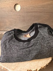 MACHINE PULLOVER LONG SLEEVE RIBBED SHIRT SIZE LARGE GRAY 100% COTTON TEXTURED