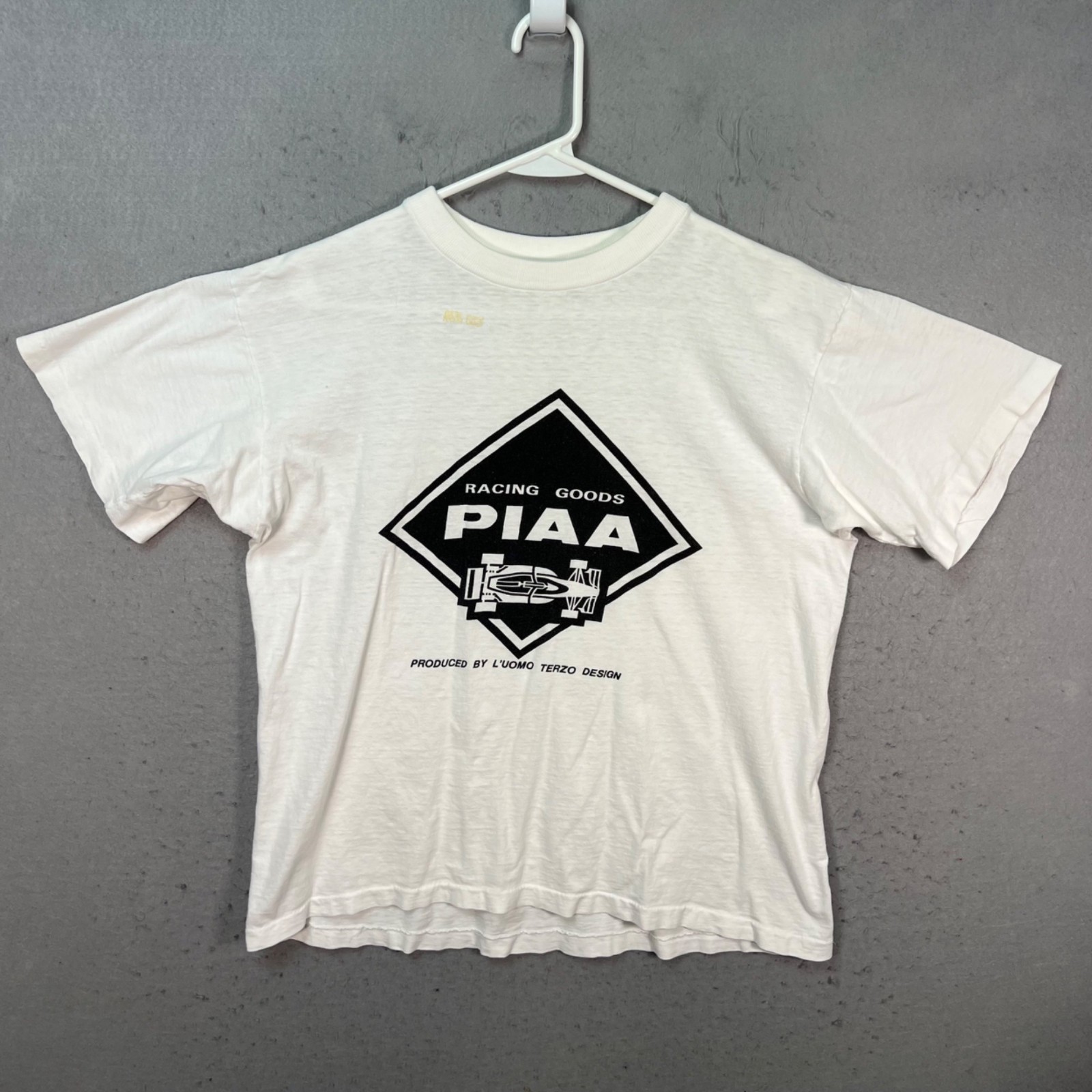 Vintage 90s PIAA Racing Goods Formula 1 White T-Shirt Mens Size Medium