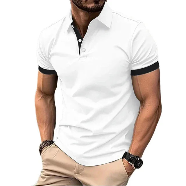 Men's Color Polo Shirt Slim Fit Casual Gym Tshirt Fashion Tee English Style Gift gallery