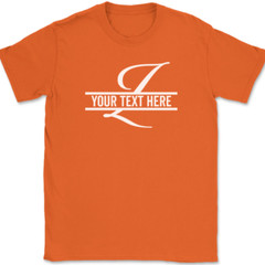 Letter Z Monogram Your Text Here Custom T-Shirt Personalized Family Gift Tee