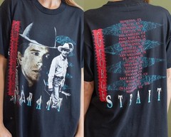 George Strait vtg 2 sided black short sleeve t-shirt QT8158