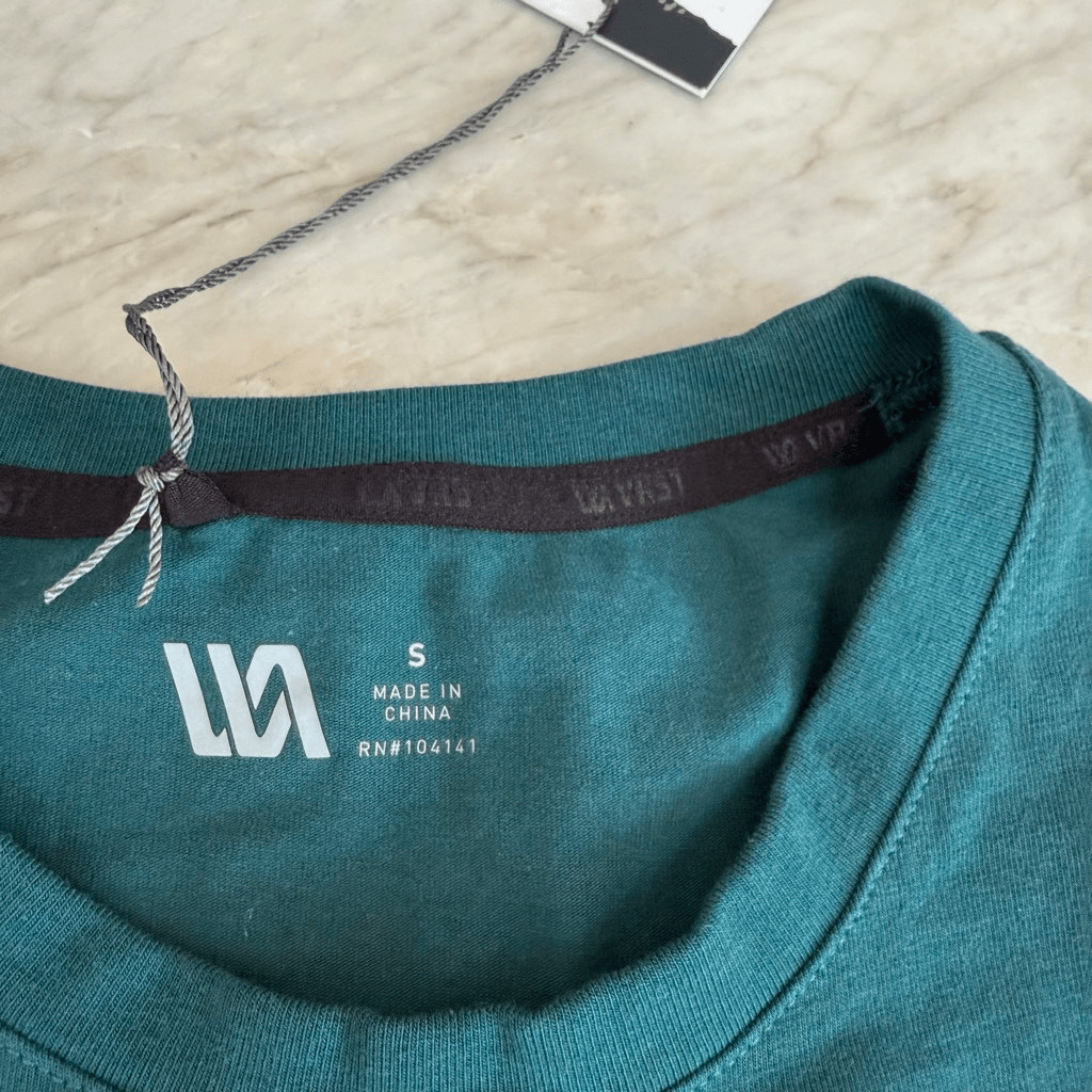 VRST men’s essential pocket blue green cotton stretch shirt size S NWT gallery