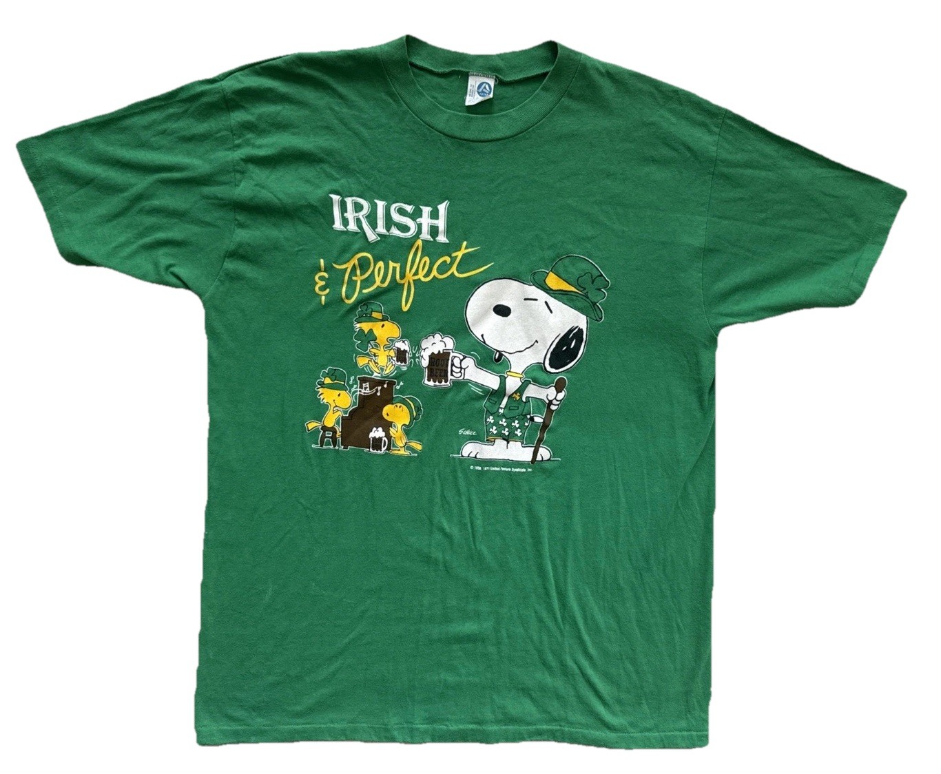 Vintage Artex Peanuts Snoopy Irish And Perfect Shirt Men's L Single Stitch gallery
