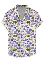 Mens Button Down Shirts Funny Boobs Printed Hawaiian Tops Novelty Ugly Gag Gifts