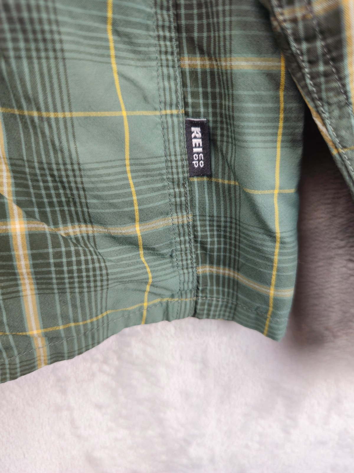 REI Co-Op Mens Sahara Shirt XXL Green Plaid Long Sleeve Button Up Outdoor Hiking gallery