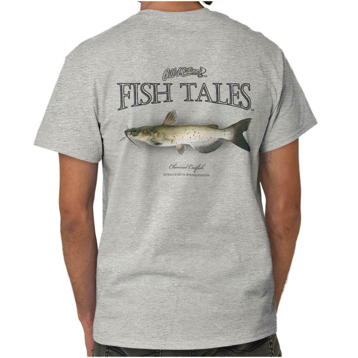 Gill McFinns Channel Catfish Fishing Camping Womens or Mens Crewneck T Shirt Tee gallery