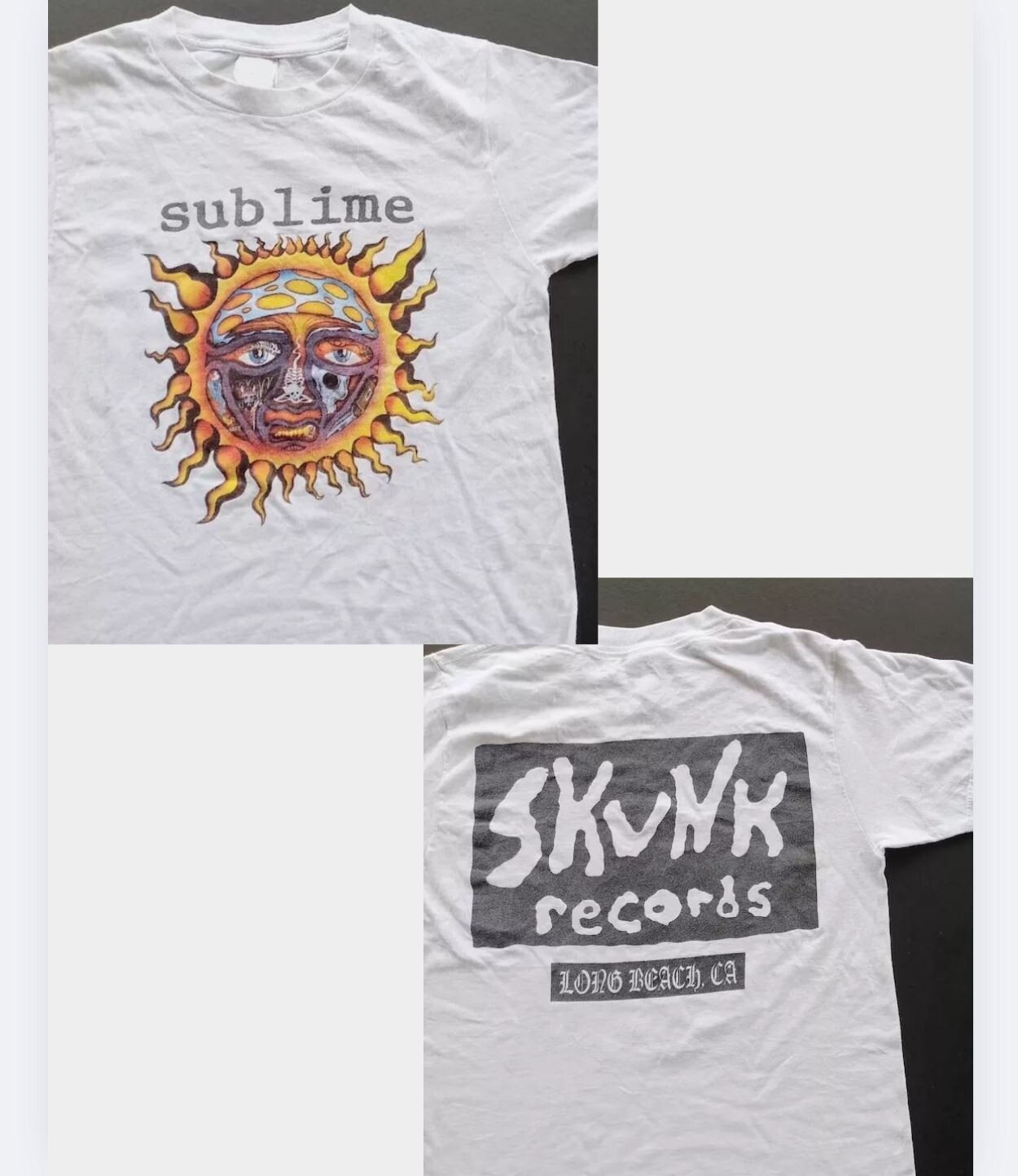 90_s Sublime Band t-shirt, Skunk Recordsm reprinted 2 sided shirt gallery