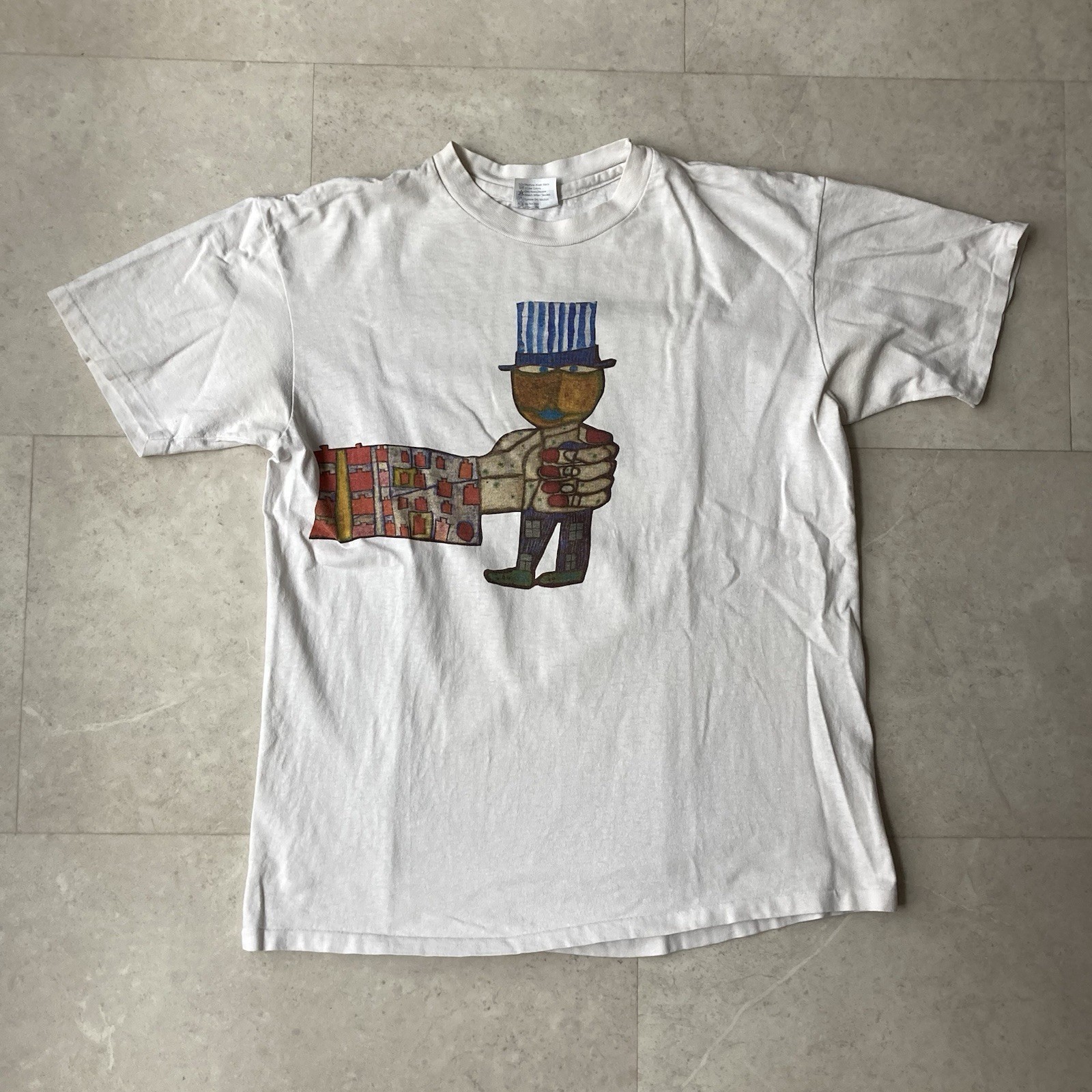 vintage 90s friedensreich hundertwasser modern art tee size large