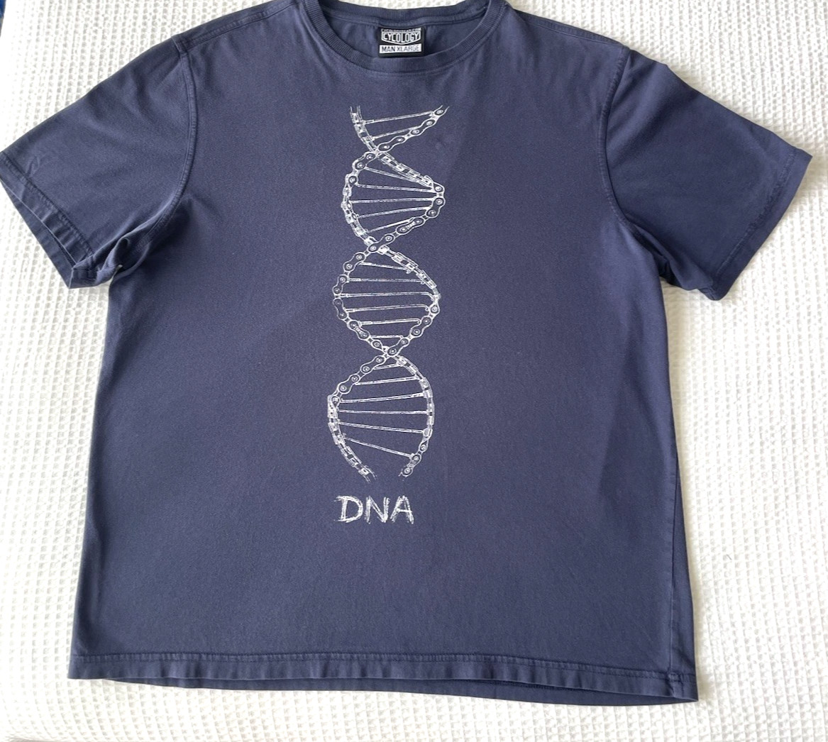 Cycology Men's Size XL Short Sleeve T-Shirt Tee DNA Blue 100% Cotton Cycling gallery