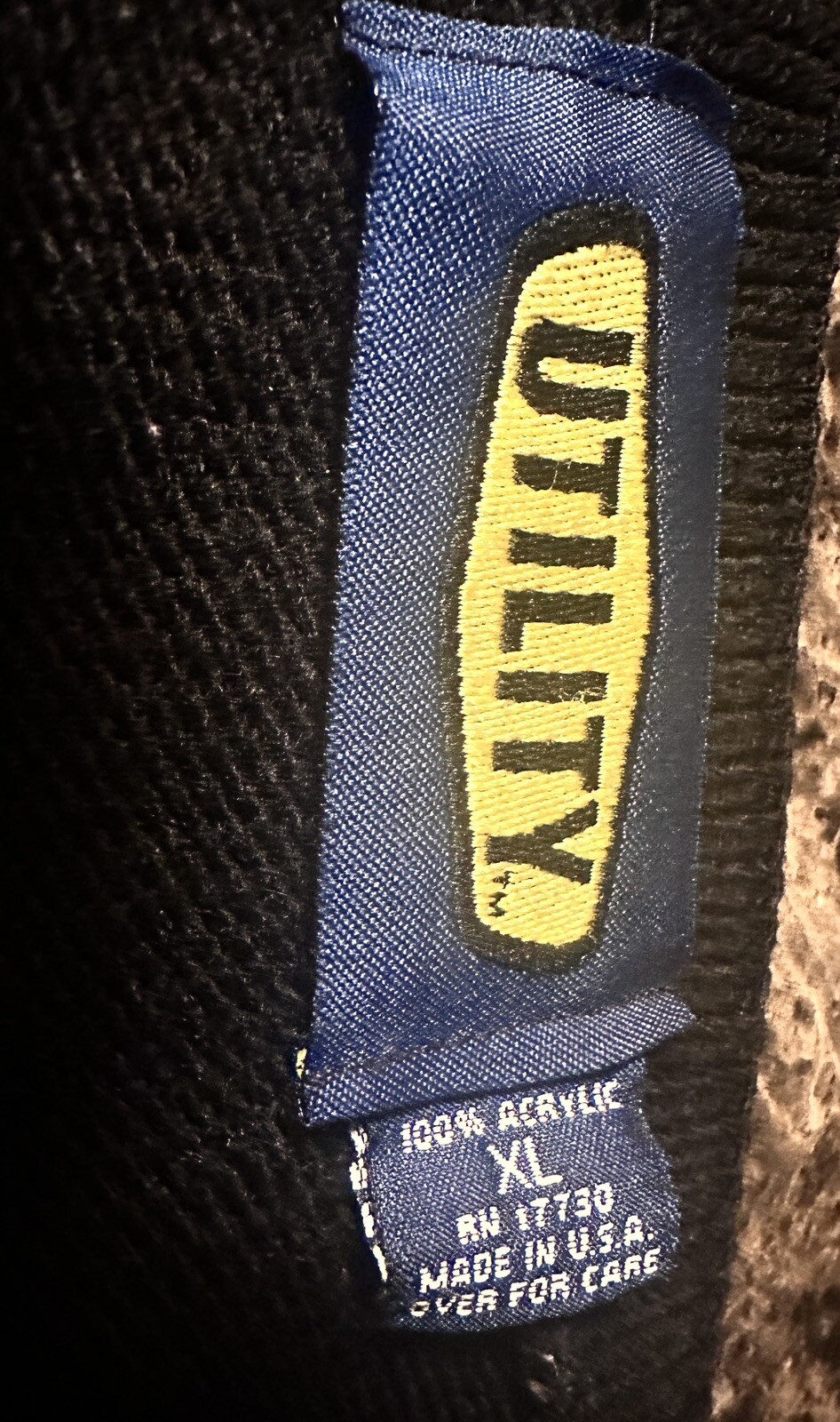 Rare 90’sVintage Utility Brand Black Knit Crew Neck Sweater Men Striped BlackXL gallery