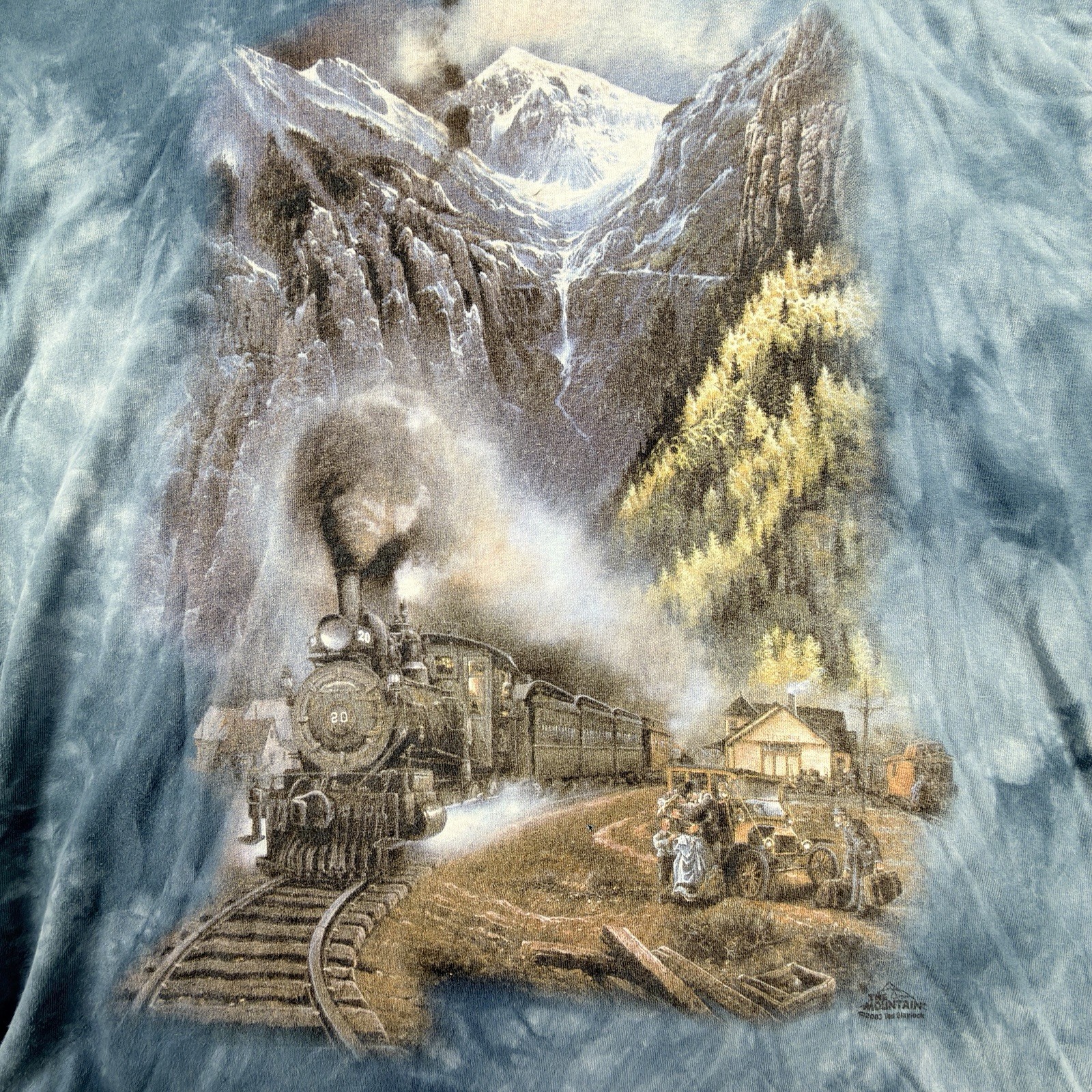 Vintage 2003 The Mountain T-Shirt Mens Large Train Nature Tie Dye Short Sleeve gallery
