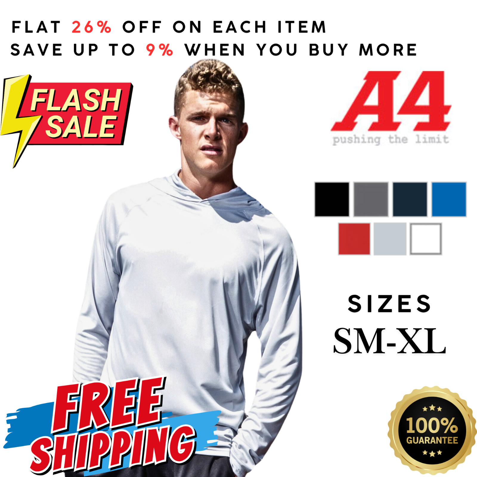 A4259 A4 N3409 Mens Long Sleeve Cooling Performance Fashionable Stylish Pullover gallery