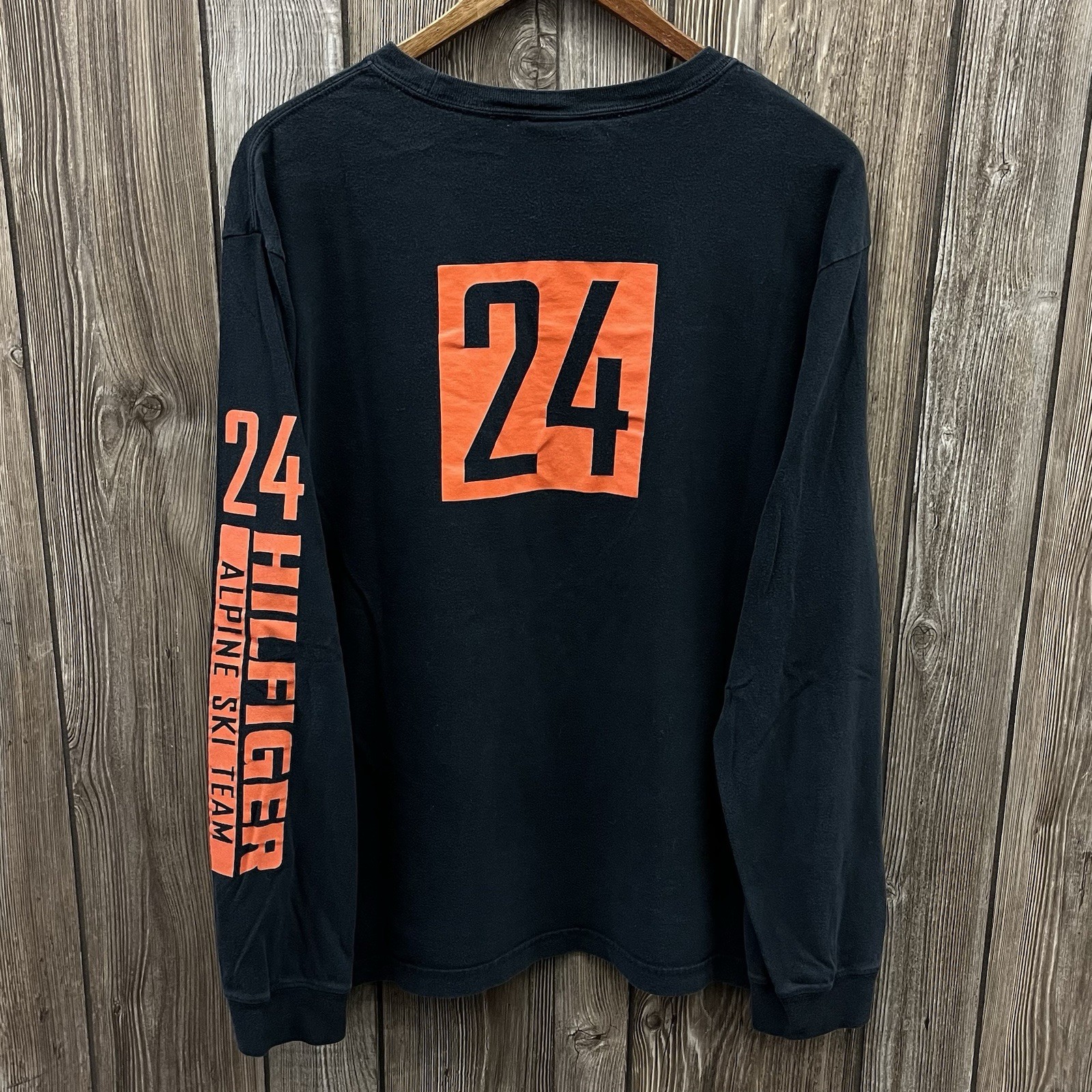 Vintage Tommy Hilfiger Alpine Ski Team Long Sleeve Tee Shirt Black Mens Large gallery