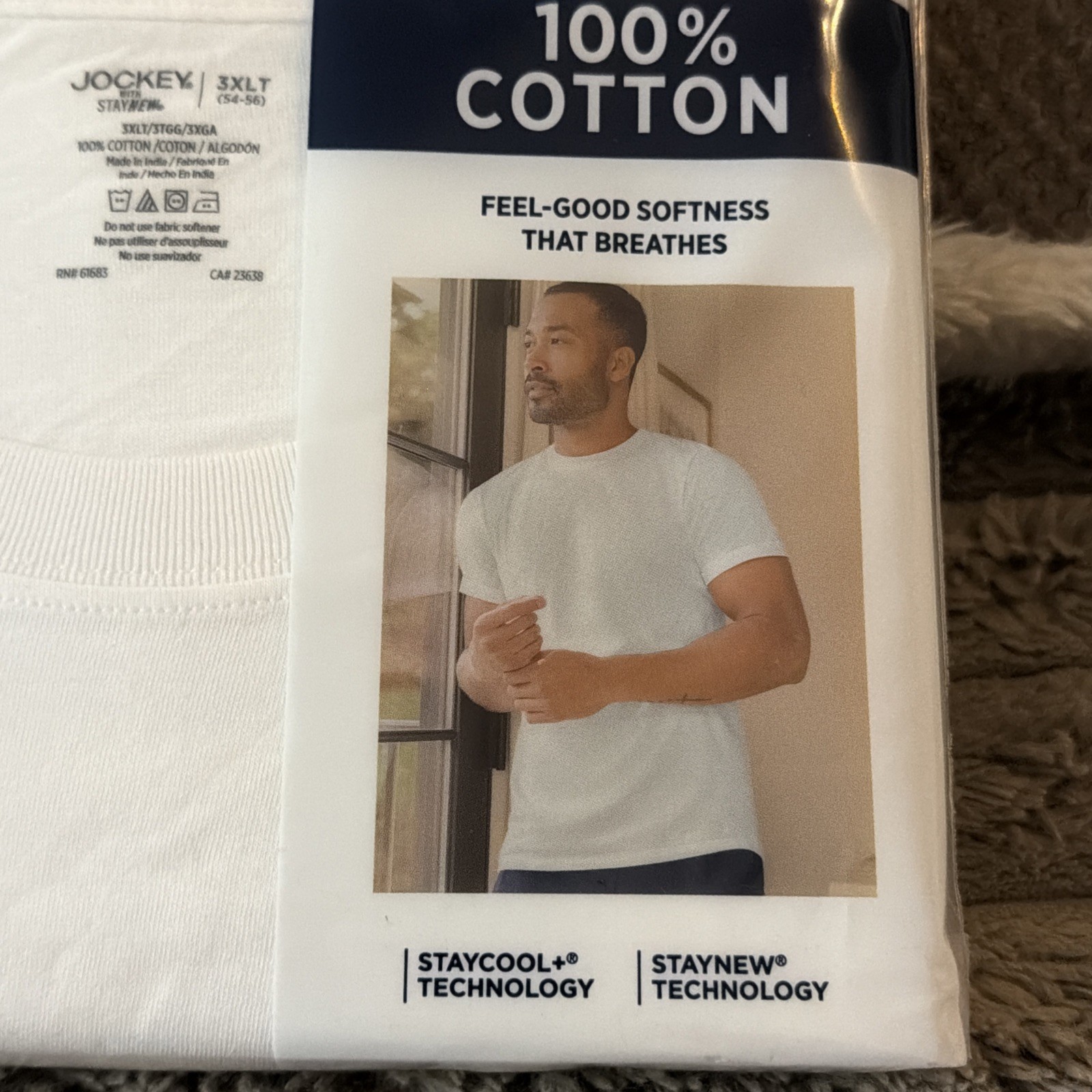 Jockey Men's Tall Man Classic Crew Neck Undershirt - 2 Pack - COTTON - 3XLT gallery