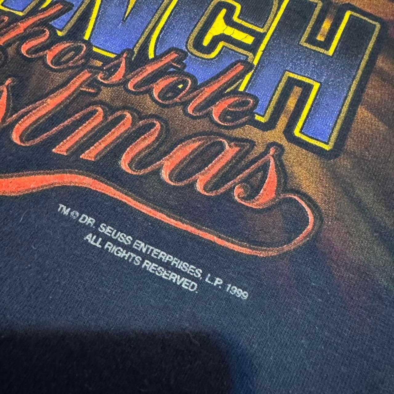 Vintage The Grinch Stole Christmas Men's Shirt 90s Navy 1999 Promo Animated XL gallery