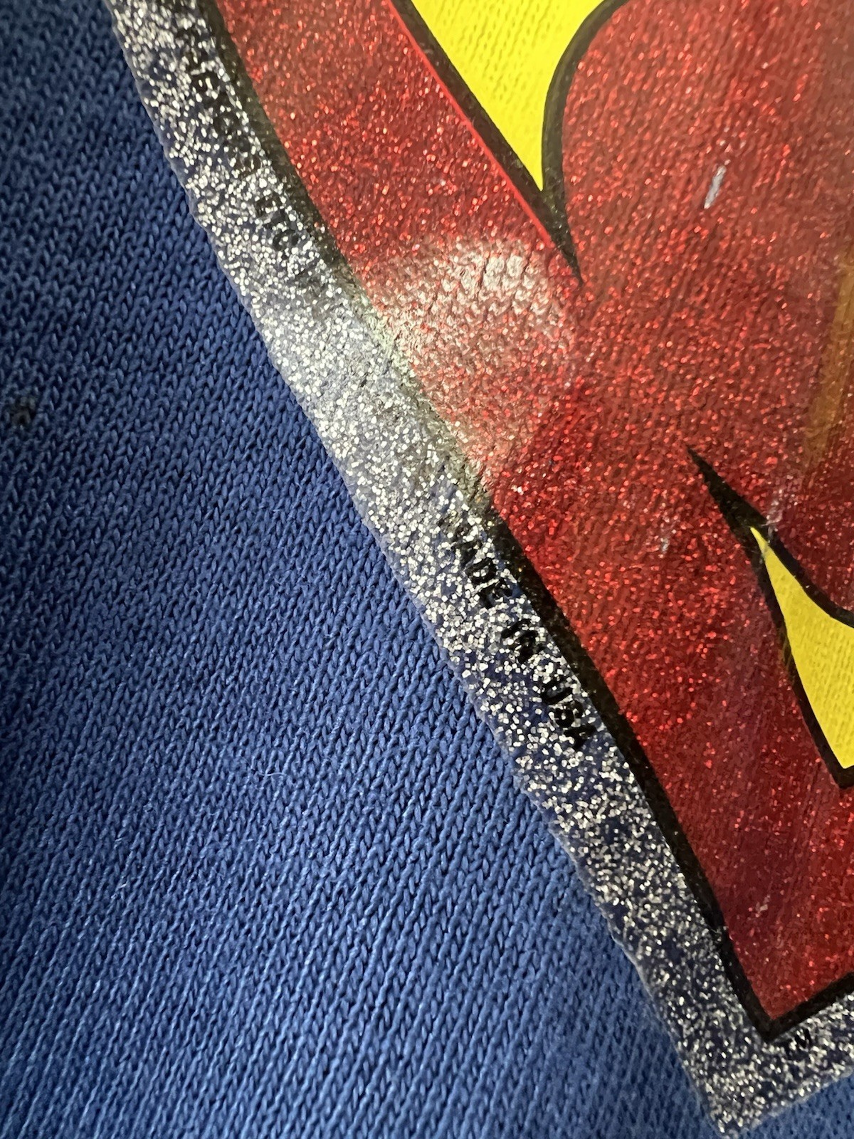 True Vintage 70s Superman Sport-T by Stedman Ringer Tee DC Comics Glitter Logo S gallery
