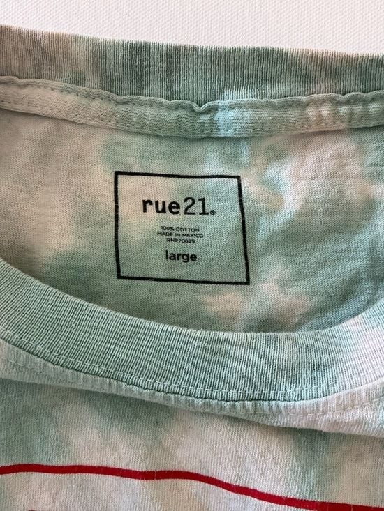 Rue 21 Tie-Dye 'DRIP' Graphic Tee - Mint & White Men’s Large gallery