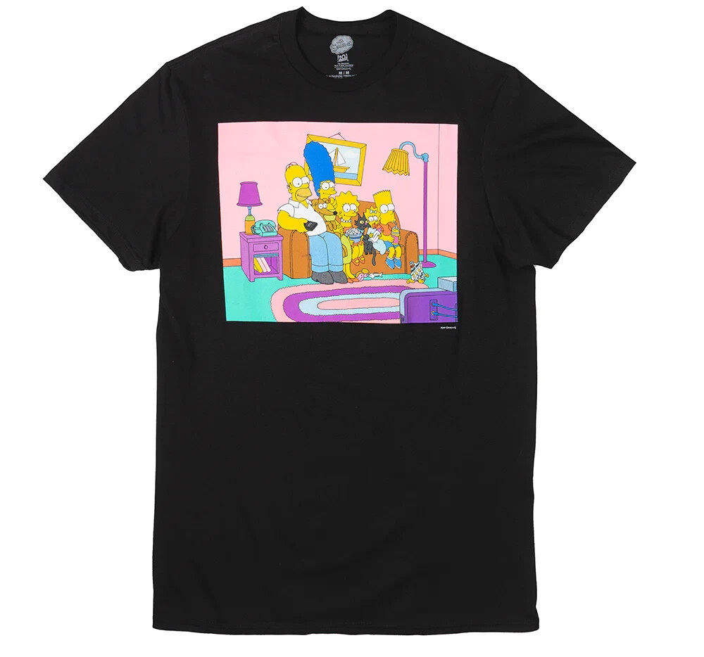 The Simpsons Family Time Black Adult Novelty T-Shirt gallery