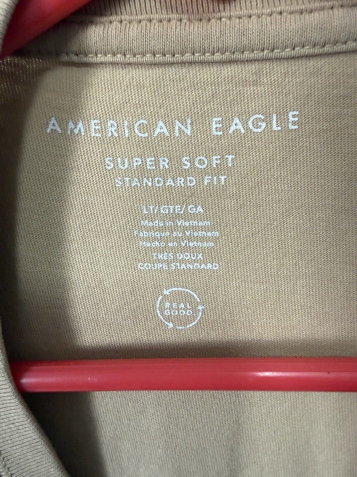 American Eagle Super Soft Standard Fit Tan T Shirt Sz Large Excellent Condition gallery