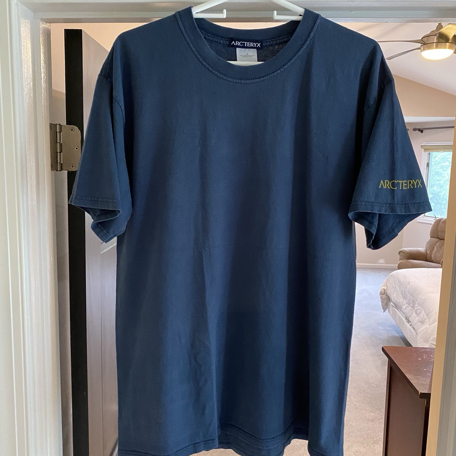 Vintage 90s Arcteryx Big Tag Tee - Mens Large - Blue - Back & Sleeve Graphic gallery