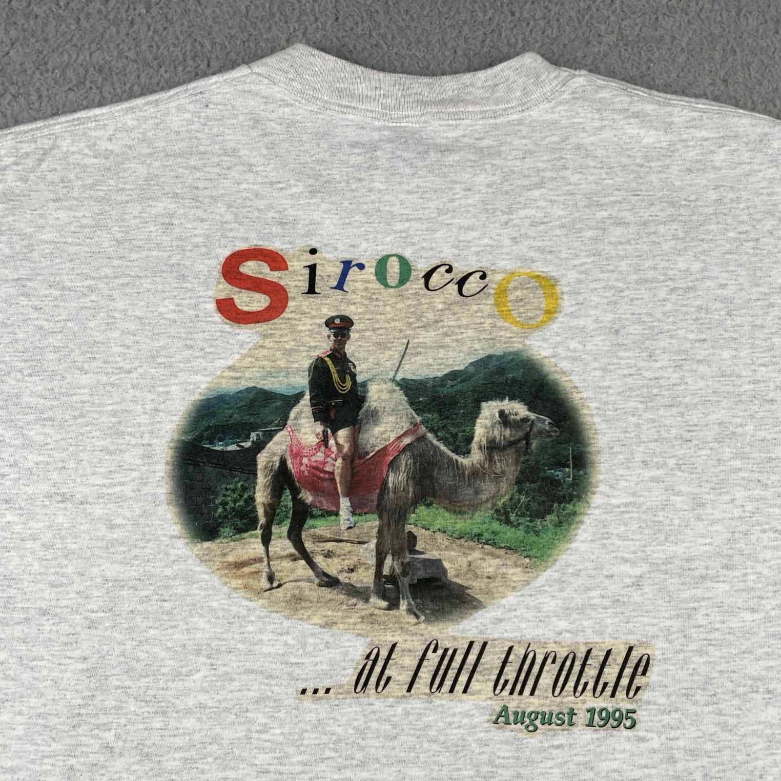 Vtg Jerzees XL Gray Shirt 90s Sirocco At Full Throttle August 1995 Made In USA