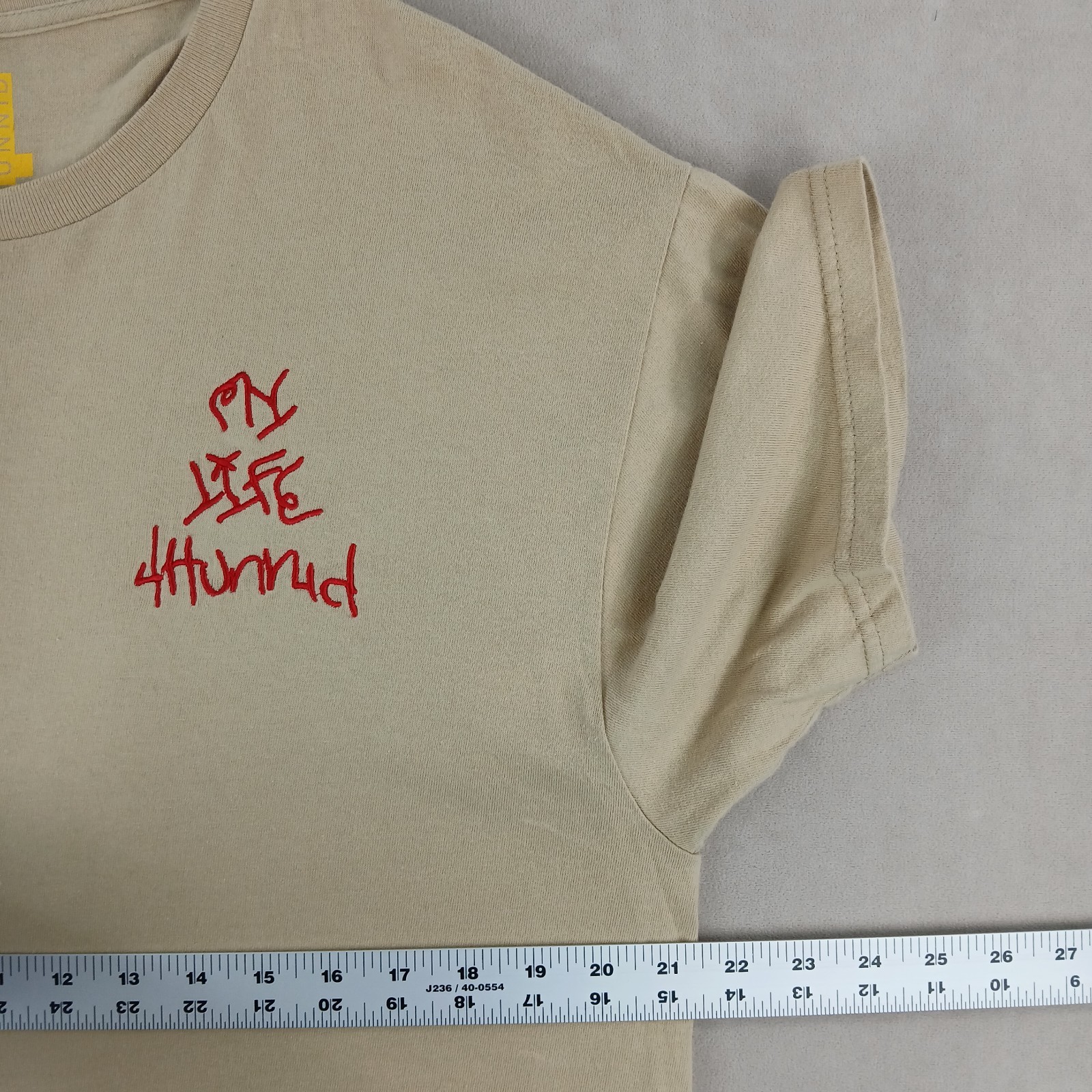 4 Hunnid Small Mens T Shirt 21x28 Label Says Large YG Embroidered gallery