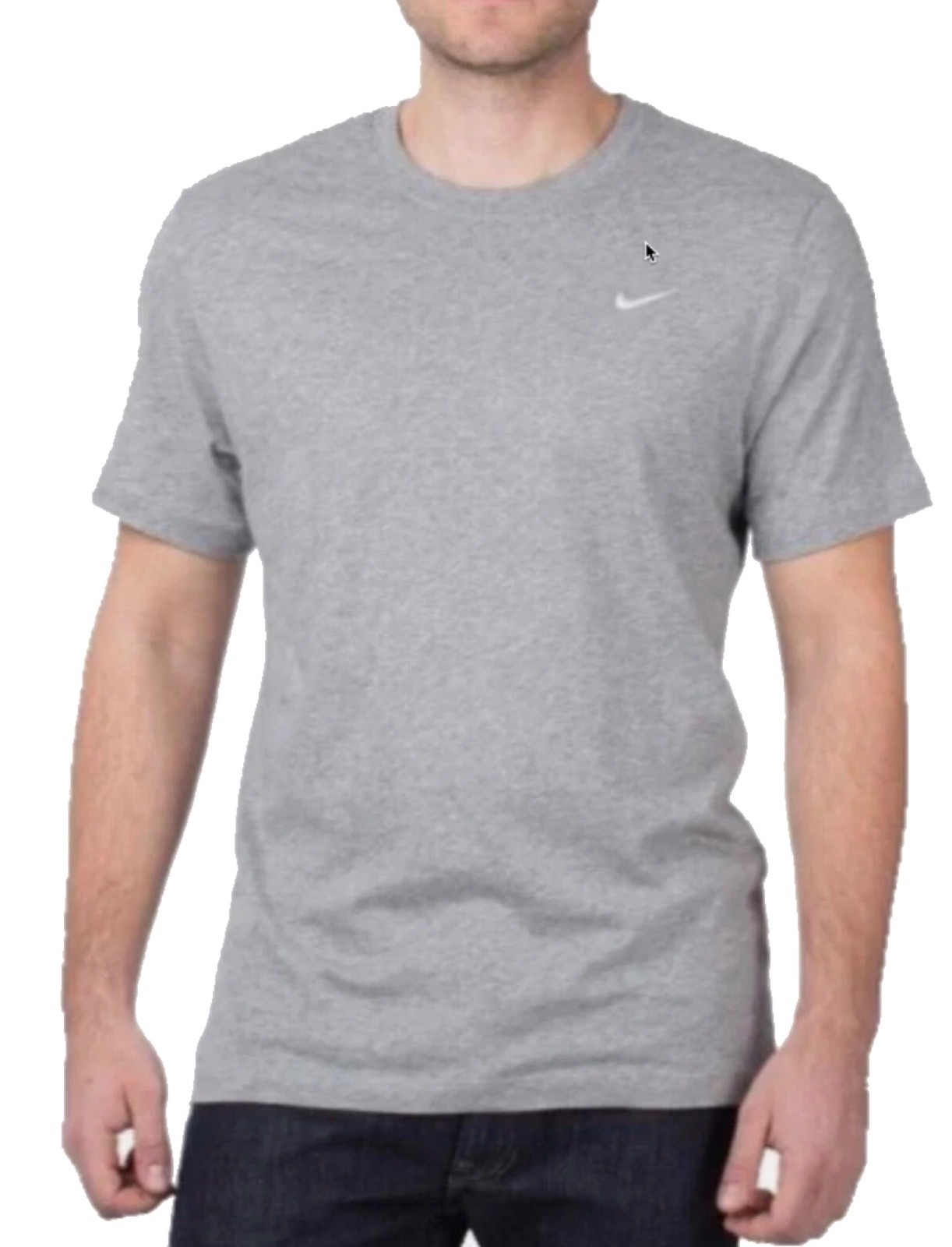 Nike Men’s Sportswear Embroidered Swoosh T-shirt Gray-Small