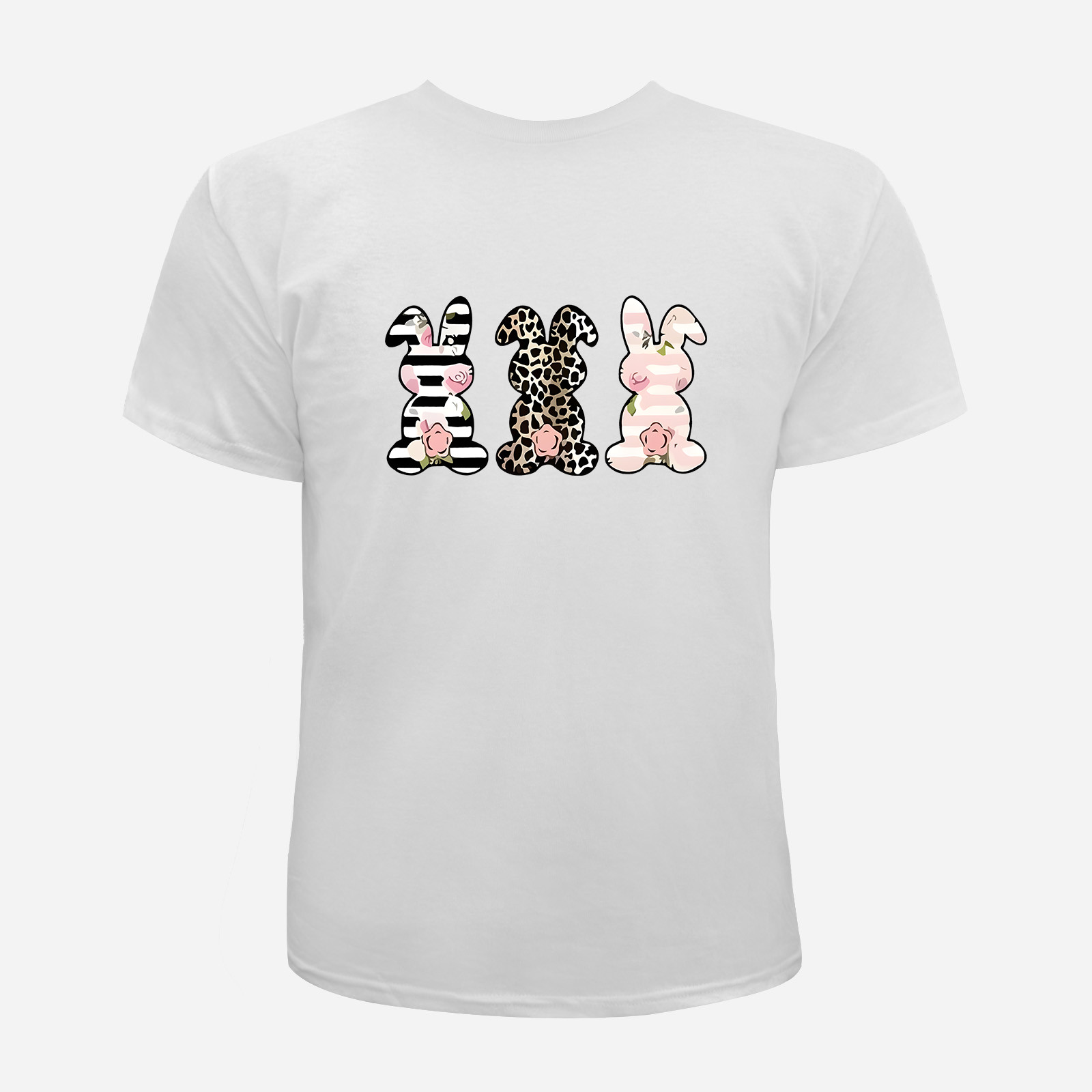 Easter Bunny Flower Tee Unisex Colorful T-Shirt Women, Men Graphic Easter Tee gallery