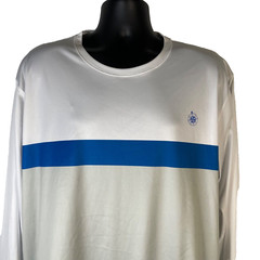 BOCA Classics Long Sleeve XXL Rash Guard Quick Dry Swim Shirt White Gray Blue