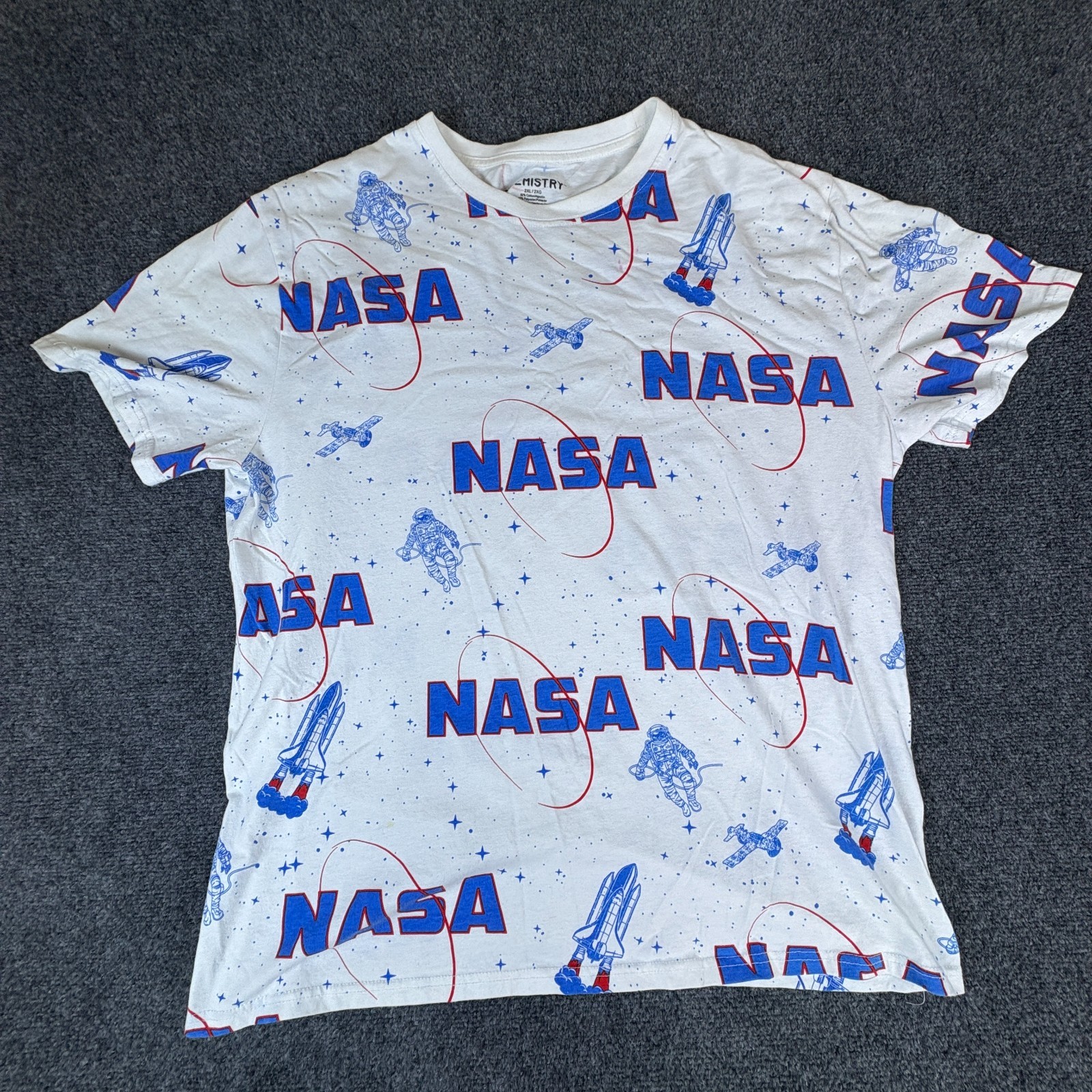 Chemistry NASA T-Shirt Men 2XL White Blue Astronaut Space Shuttle Graphic Cotton gallery