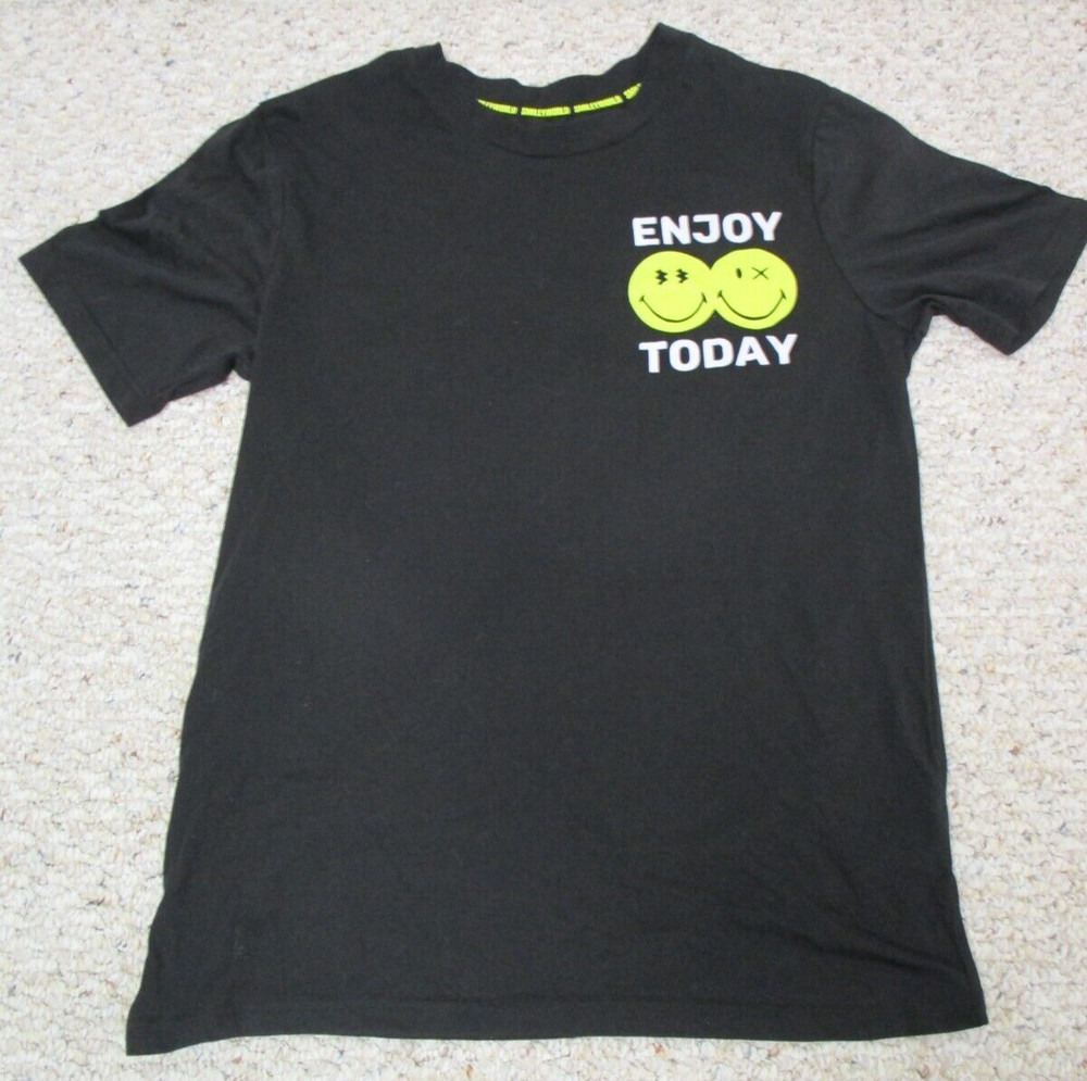 Smiley World Welcome to Smileyworld Black Shirt Enjoy Today Men’s Size Large