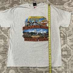 Y2K Harley-Davidson 105th Anniversary Milwaukee Bound USA Hammer Down T-Shirt XL