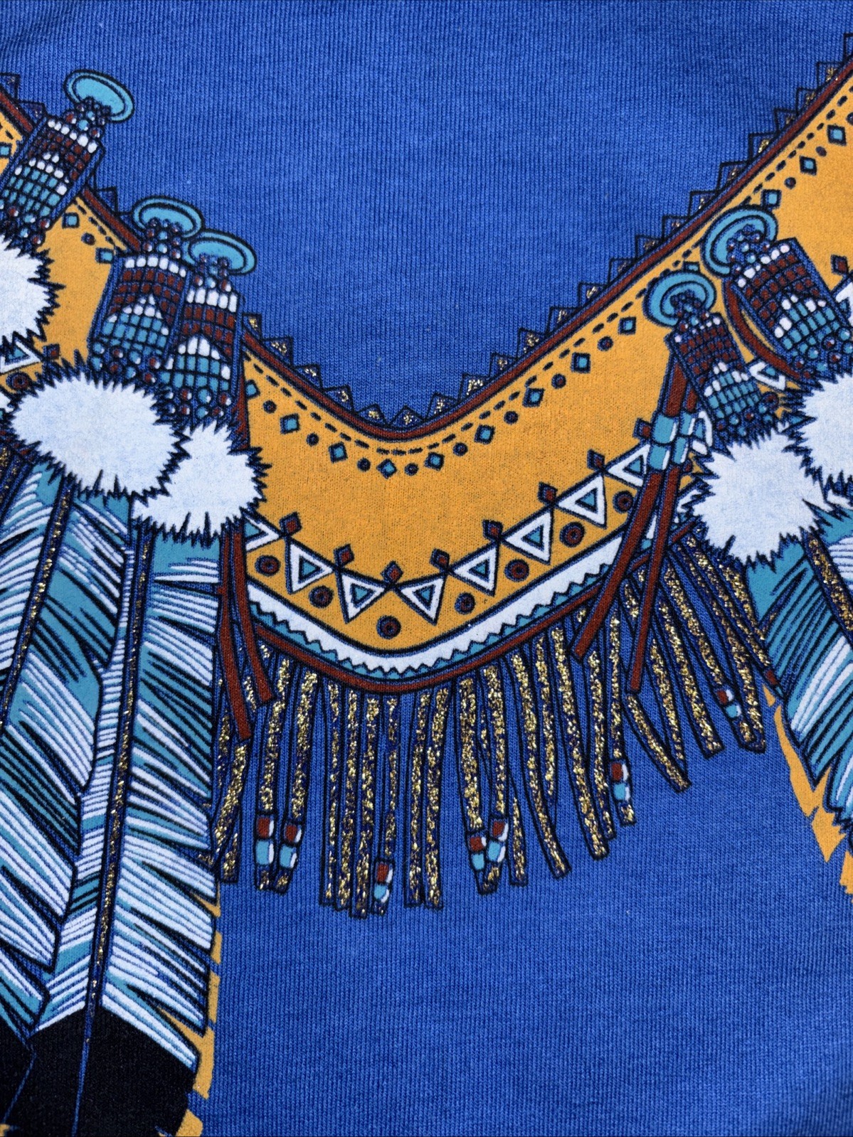 Vintage Bloopers Native American Beaded Feather Necklace T Shirt Sz. XL gallery