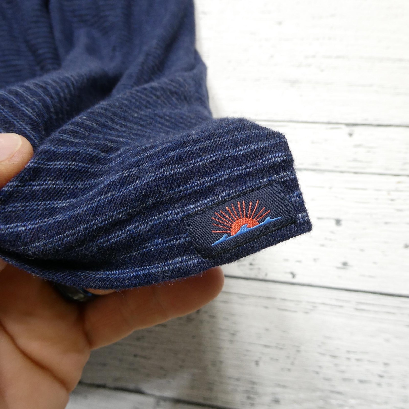 Faherty Shirt Mens 2XL Blue Striped Chambray Tee Cotton Modal Short Sleeve gallery