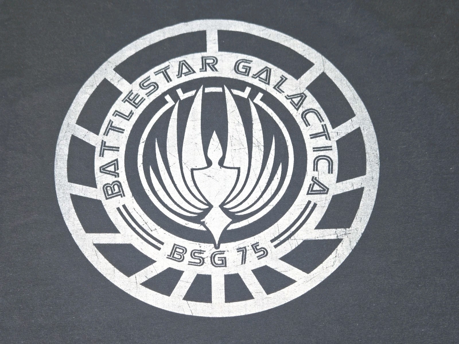 Syfy Battlestar Galactica BSG 75 Logo Blue T-Shirt Mens Size 2XL
