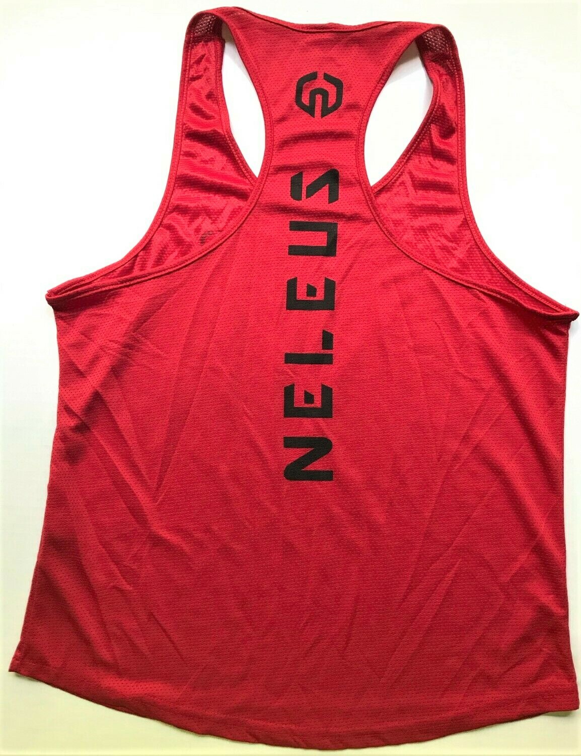 NELEUS 'Dry Fit Logo Muscle' Mesh Tank Top Men's L Gym Workout Exercise Red NEW! gallery