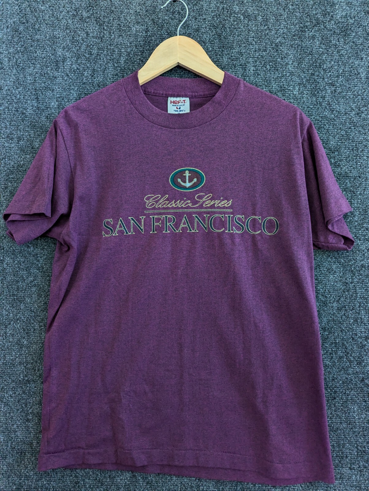 Vintage Teejays San Francisco Souvenir Purple Anchor TShirt Adults Size M