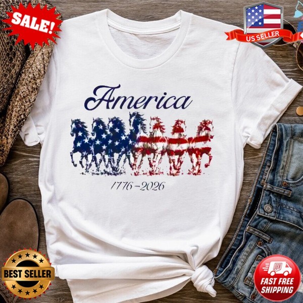 America 250 Horses Shirt, 1776-2026 Patriotic Tee, Fourth of July T-Shirt S-5XL