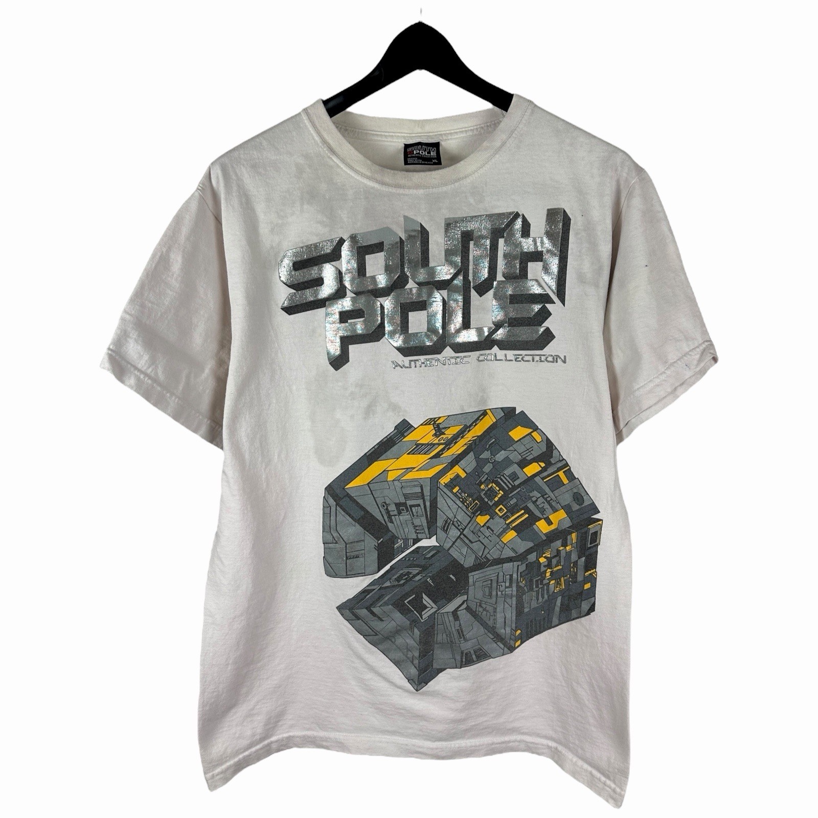 Vintage 90s South Pole Collection Streetwear 3D Graphic White Shirt Size XL