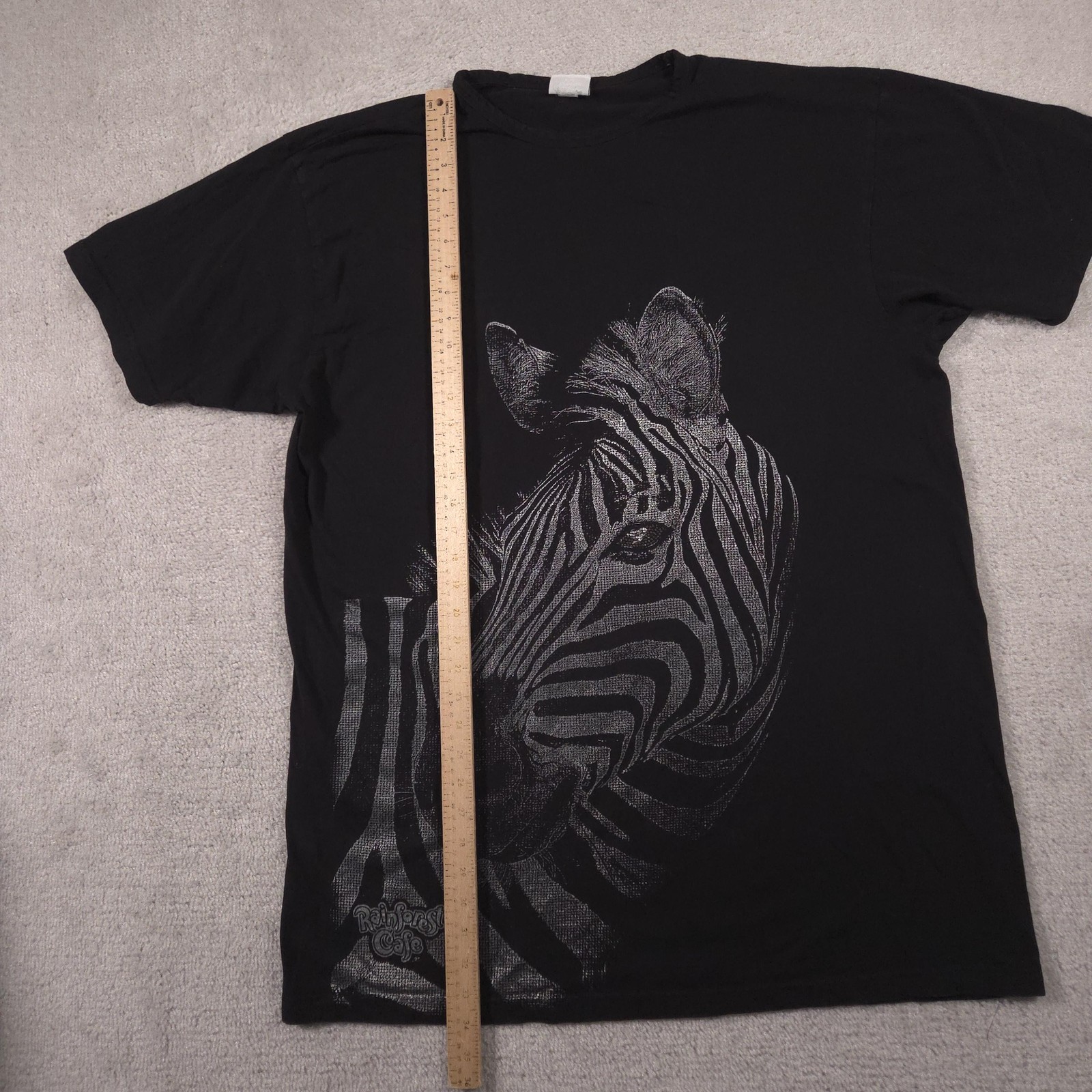 Rainforest Cafe Shirt Adult XL Black Zebra Rhinestone Graphic Tee Souvenir gallery